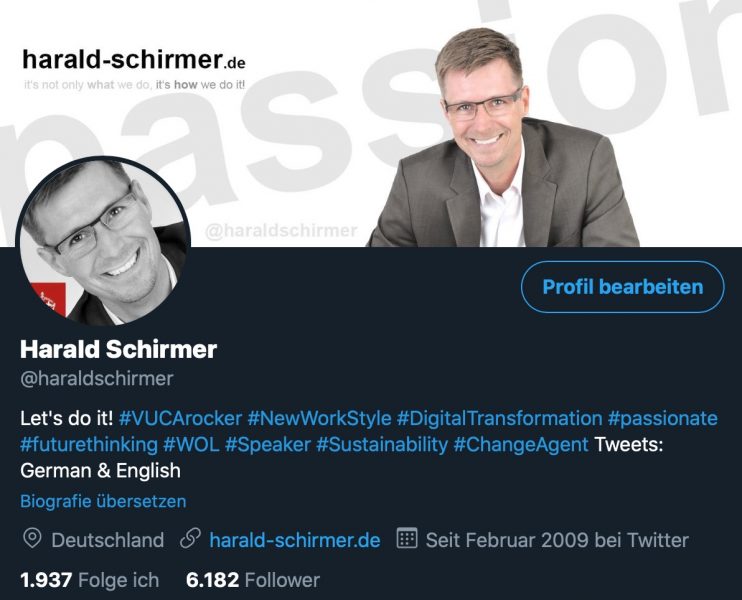 Twitter Harald Schirmer Profil