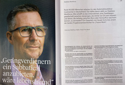 Haufe Personalmagazin Interview mit Harald Schirmer zu Flexibilität und Deskless Workforce